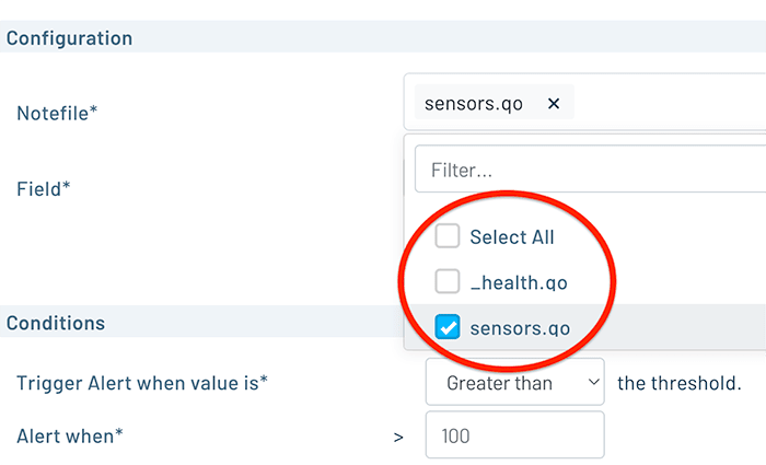 notefile parameters for alerts