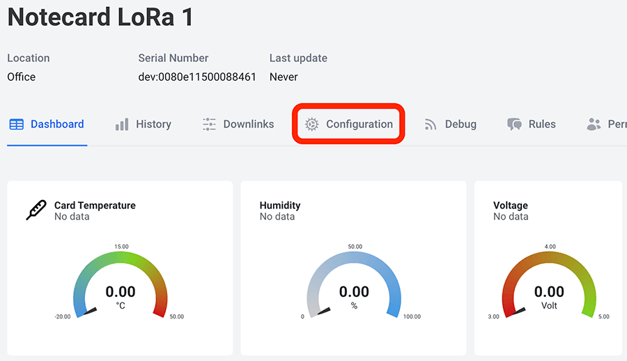 configure device in datacake