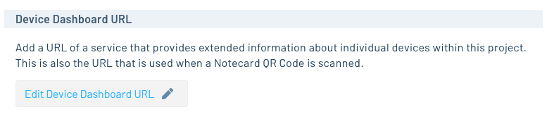 The device dashboard URL section in Notehub