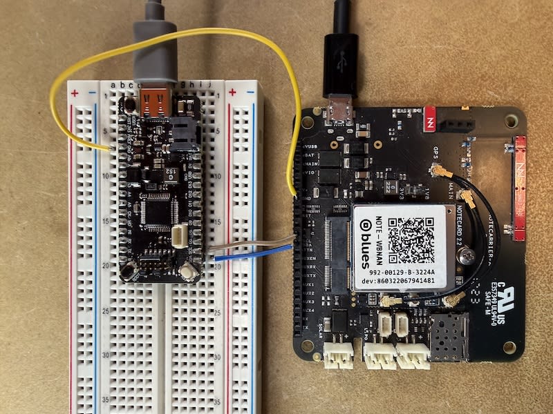 I2C wiring between Blues Cygnet and Notecarrier A