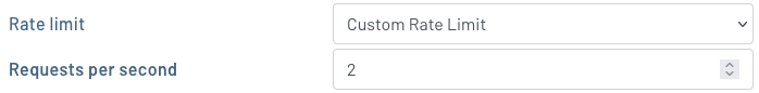 The rate limit options dropdown in Notehub