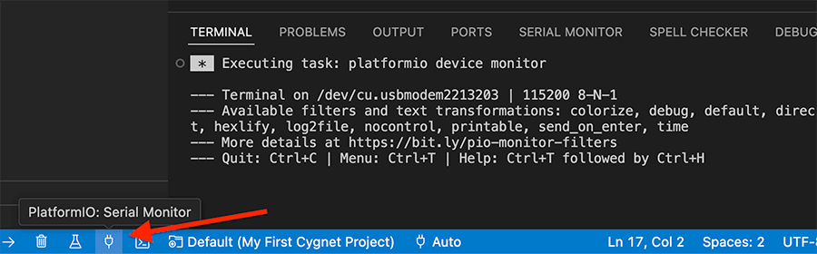 platformio serial monitor
