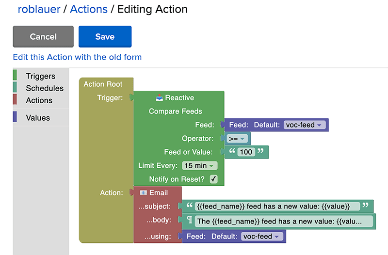 blockly email action