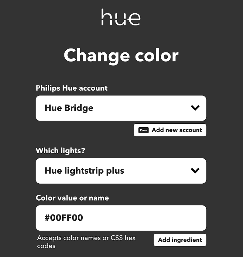 ifttt hue