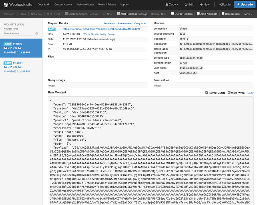 webhook post results