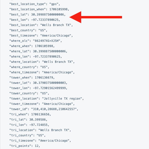 Location of the triangulation frequency setting in Notehub