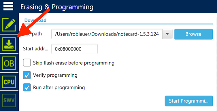 erasing and programming firmware
