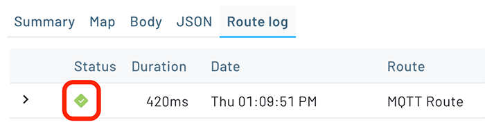 notehub mqtt route successful