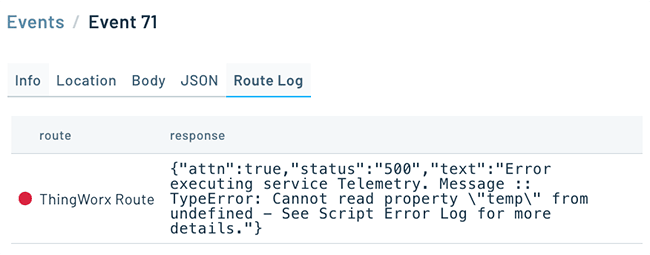 Example of a failed Route