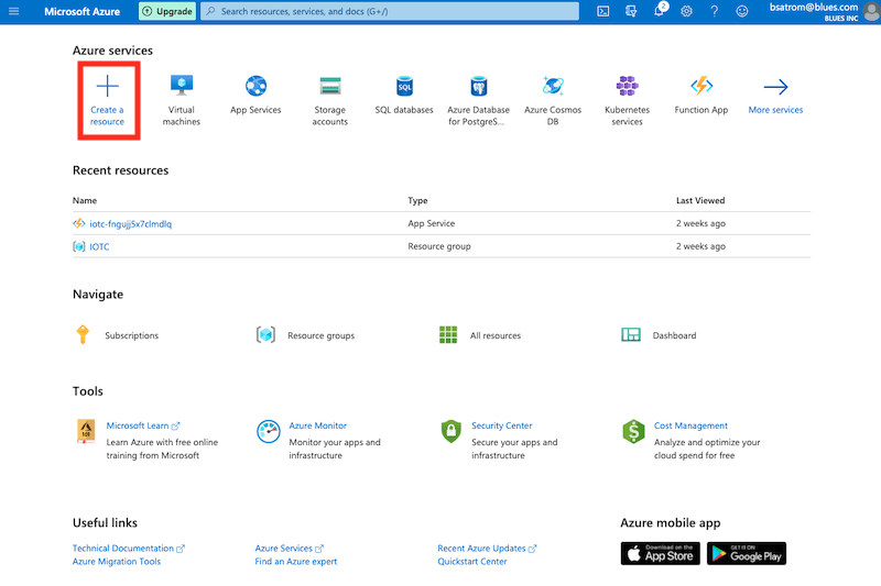 azure create a resource