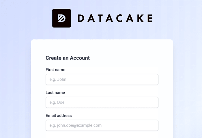 create a datacake account
