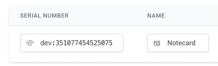 datacake device serial number