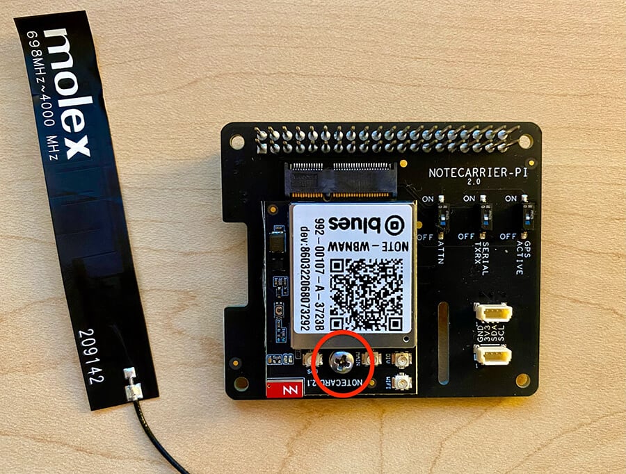 Image of notecard plugged into Receptacle