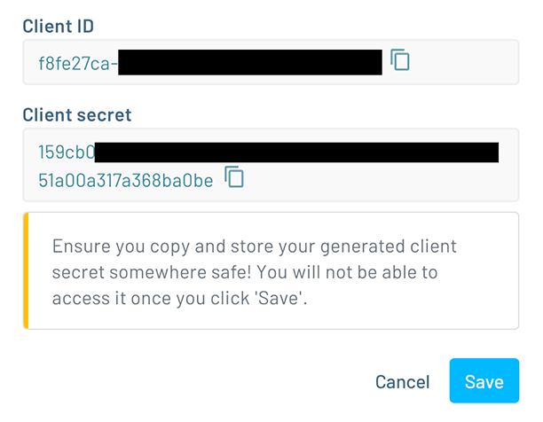 client id and client secret