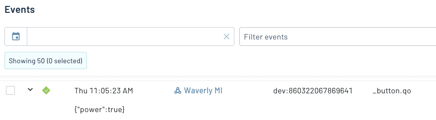A _button.qo event in Notehub