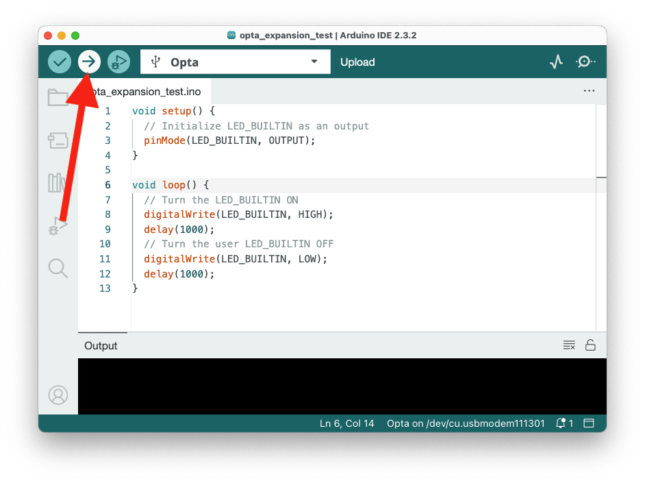 Arduino IDE upload button
