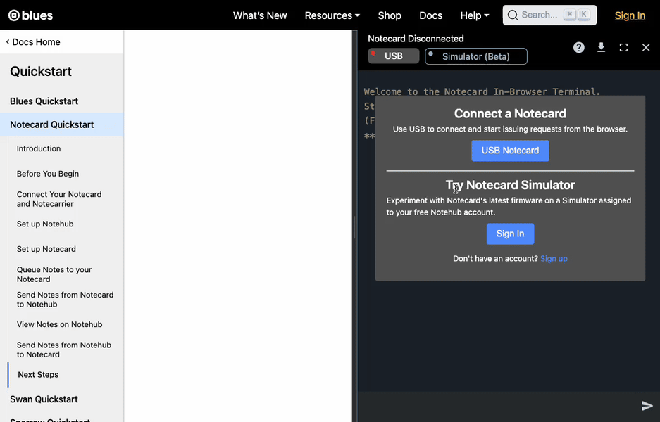 Browser prompt for connecting serial