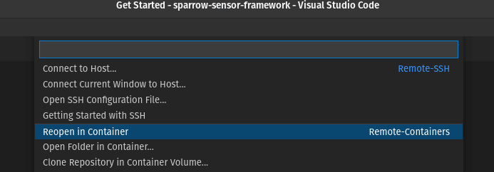 Location of the container menu option