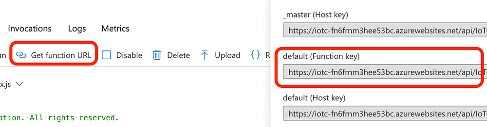 get the function url