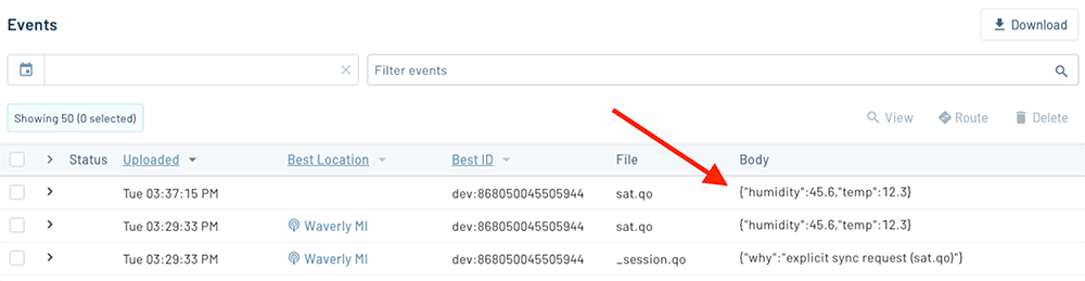 ntn data in notehub