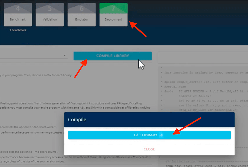 compiling and saving ml library in NanoEdge AI Studio