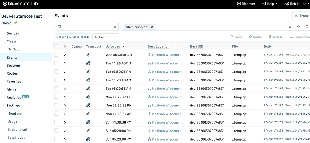 Notecard for Skylo in Notehub