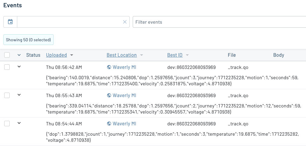The _track.qo Notes in Notehub