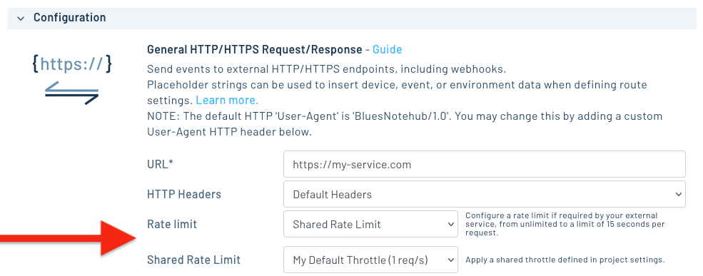 A shared rate limit in Notehub
