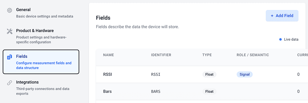 datacake add field