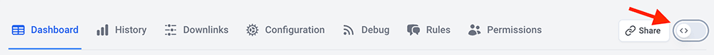 datacake toggle dashboard