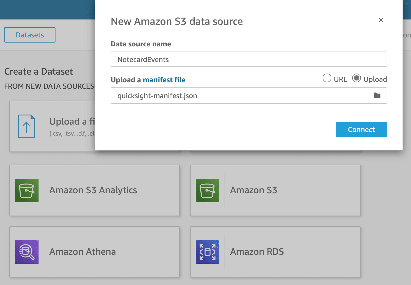 quicksight upload manifest