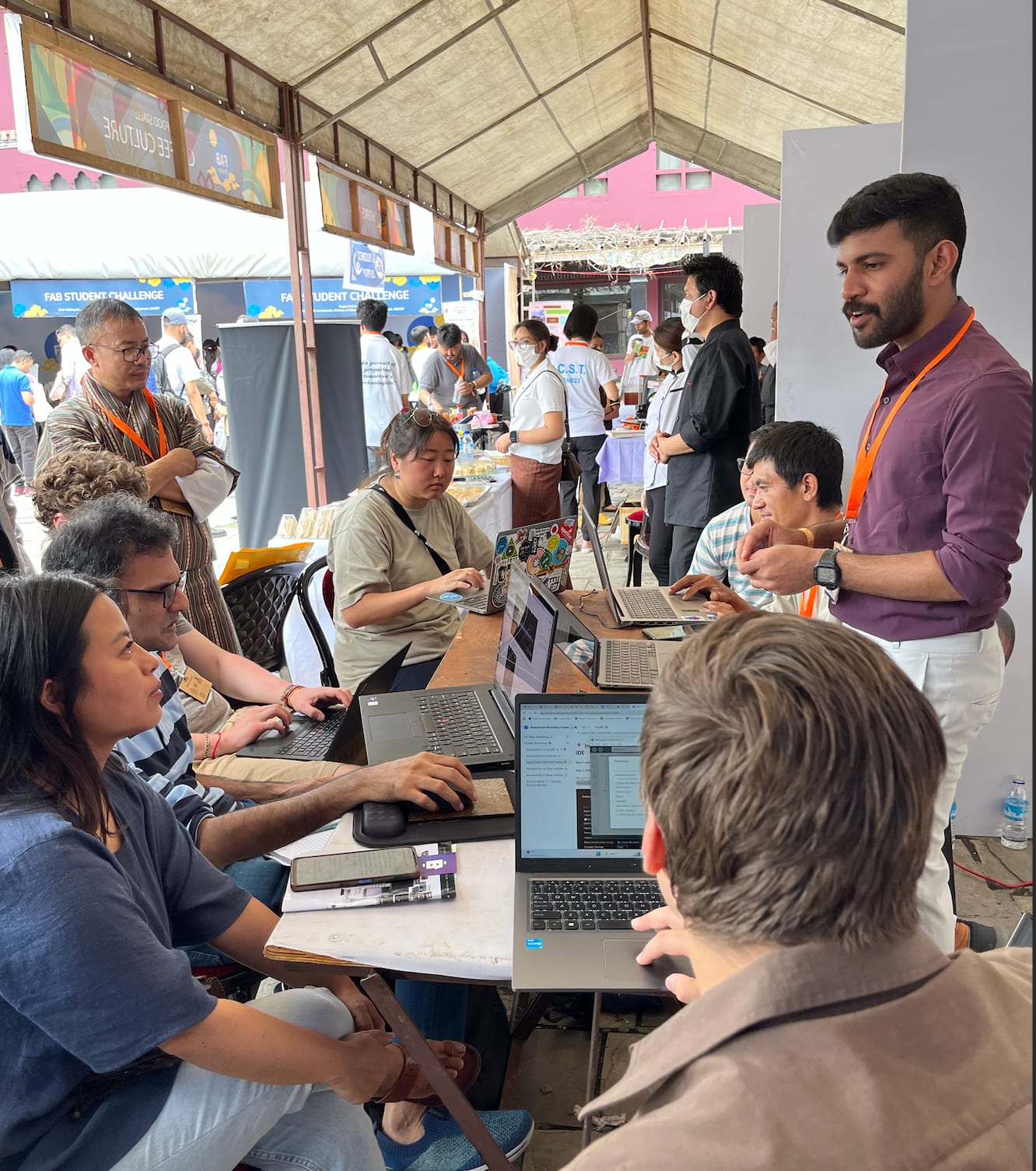 Salman teaching a variety of workshop attendees