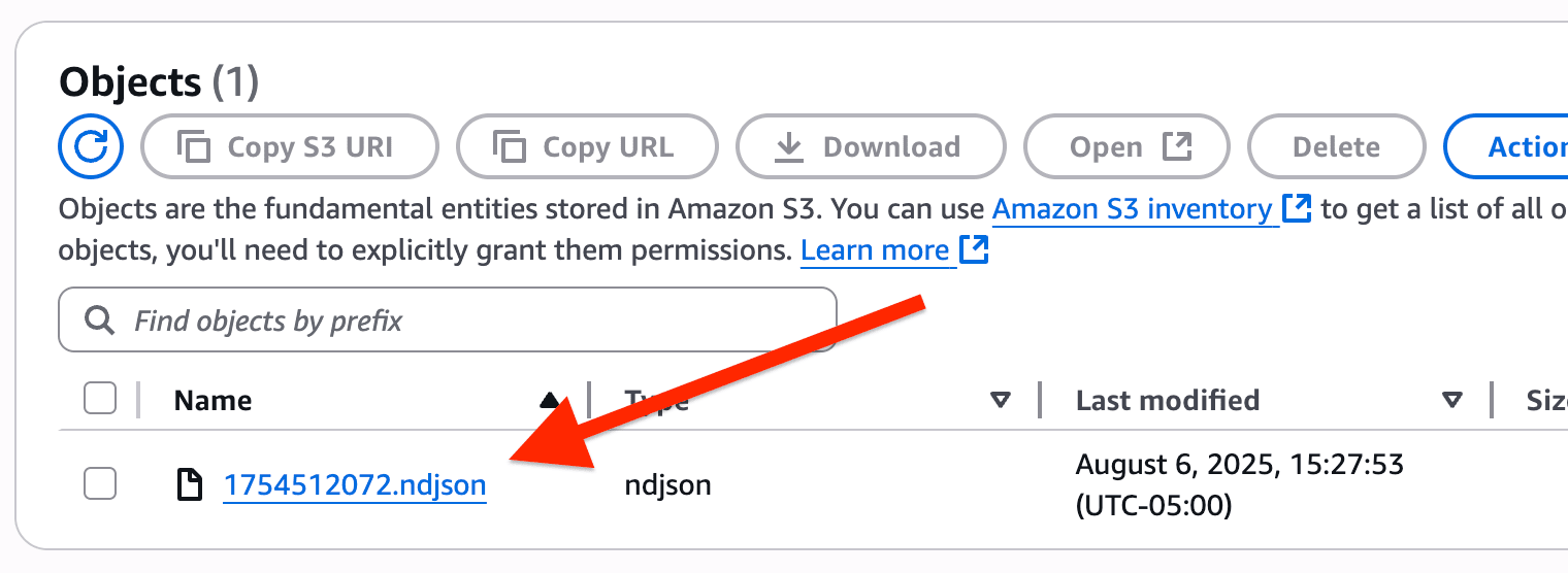 view json file in s3