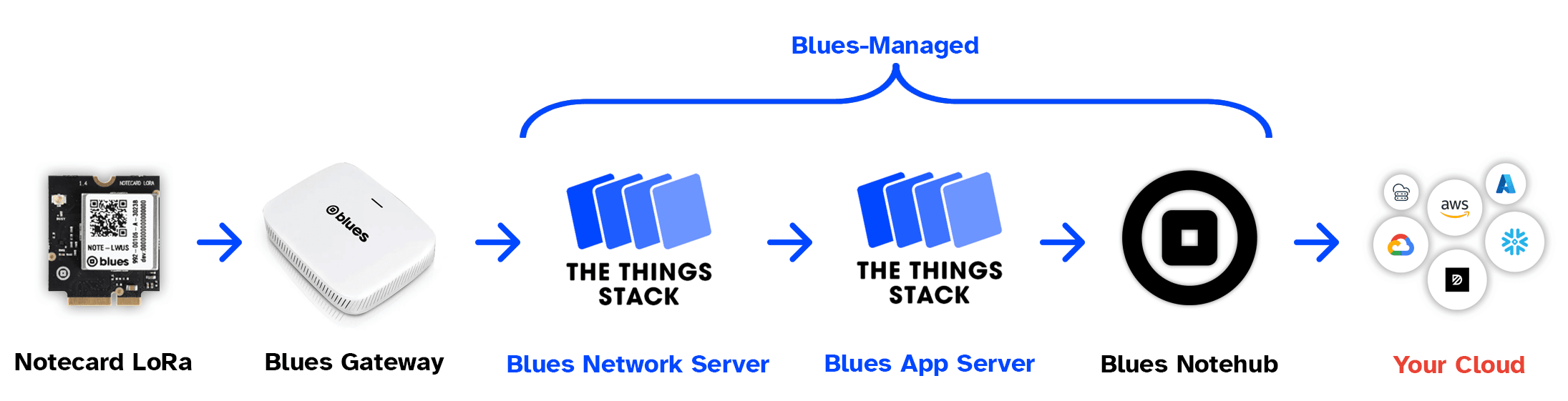 blues lorawan data flow