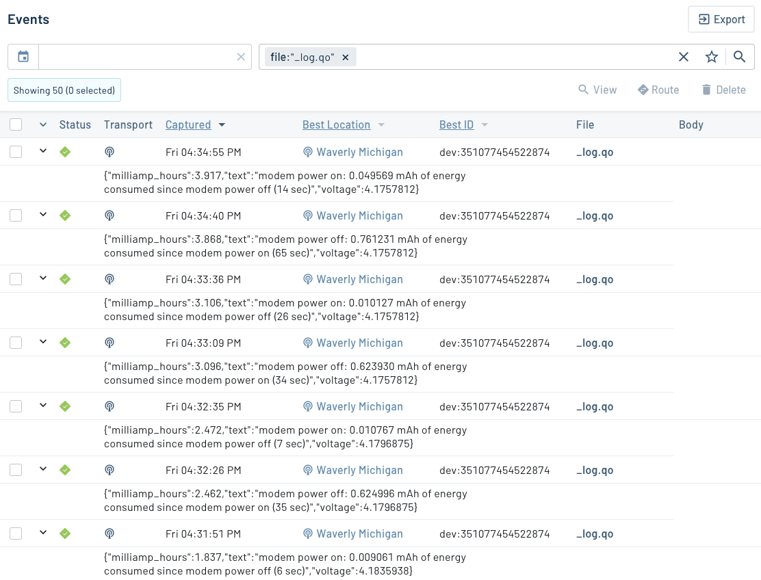 List of _log.qo events in Notehub