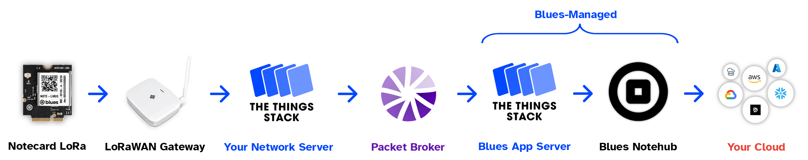 non-blues lorawan data flow