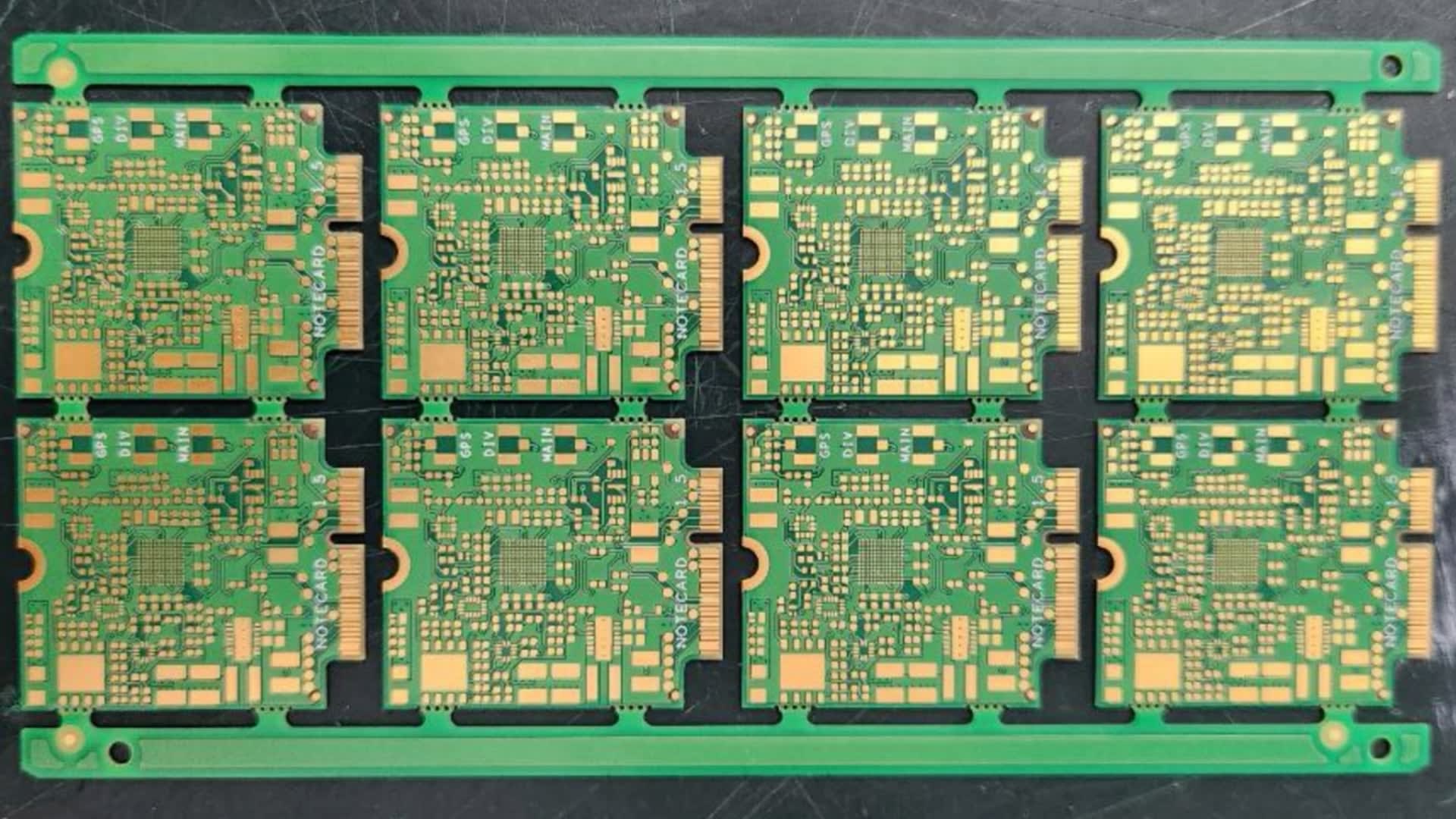 Eight Notecards in one PCB panel