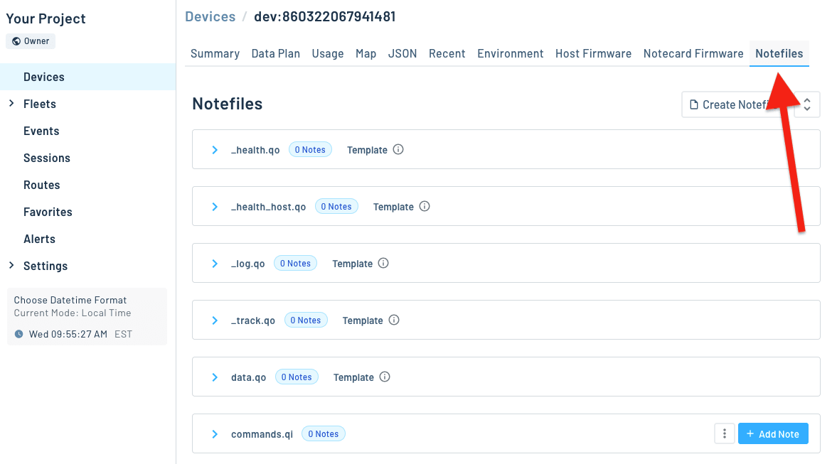 Notefile Explorer in Notehub