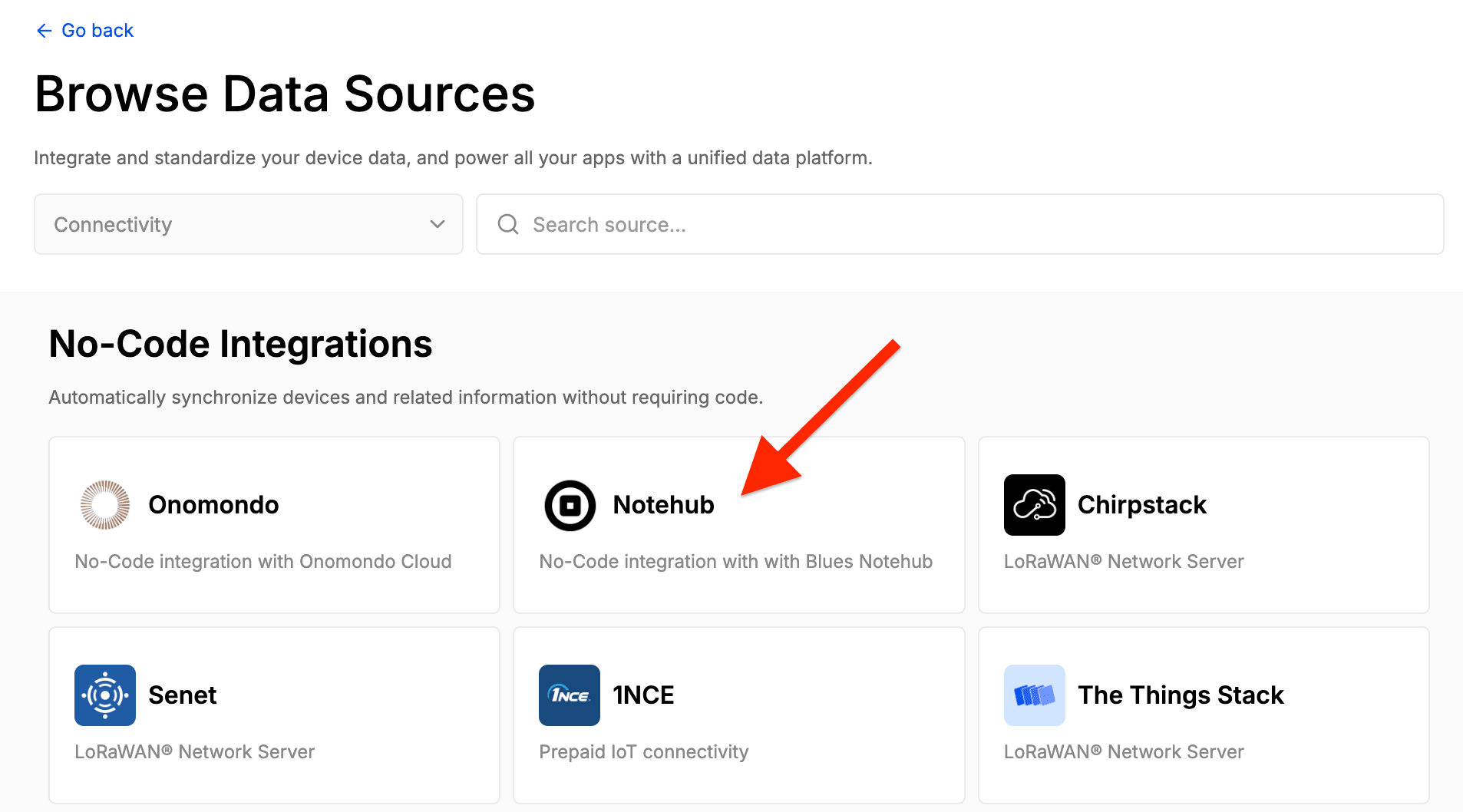 create a new source in qubitro