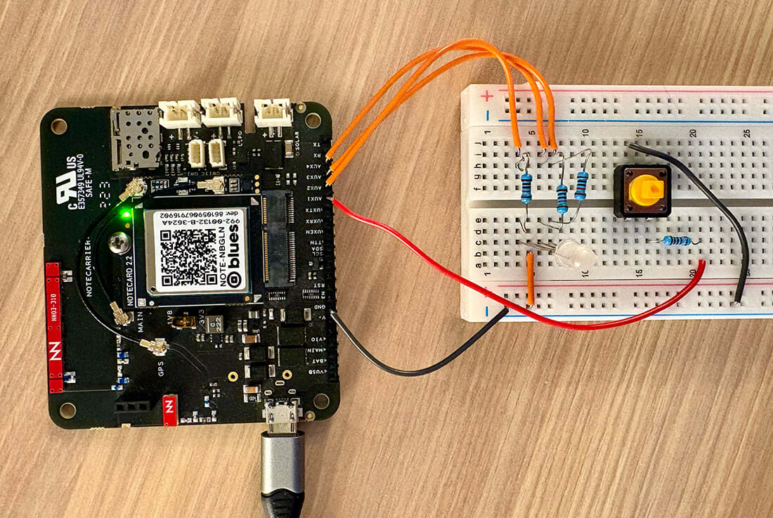 notecard wired to rgb leds