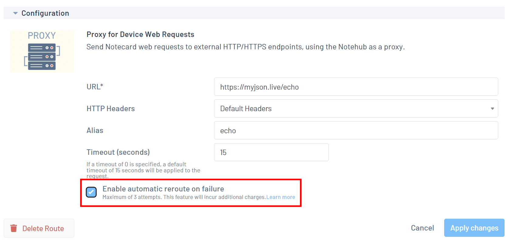 enable automatic reroute