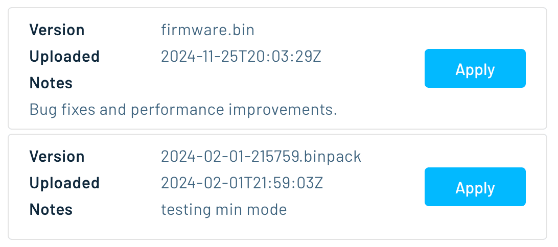 Update host firmware button