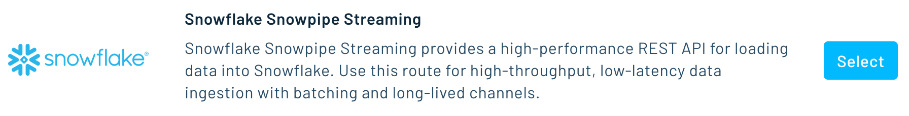 new snowflake snowpipe streaming route