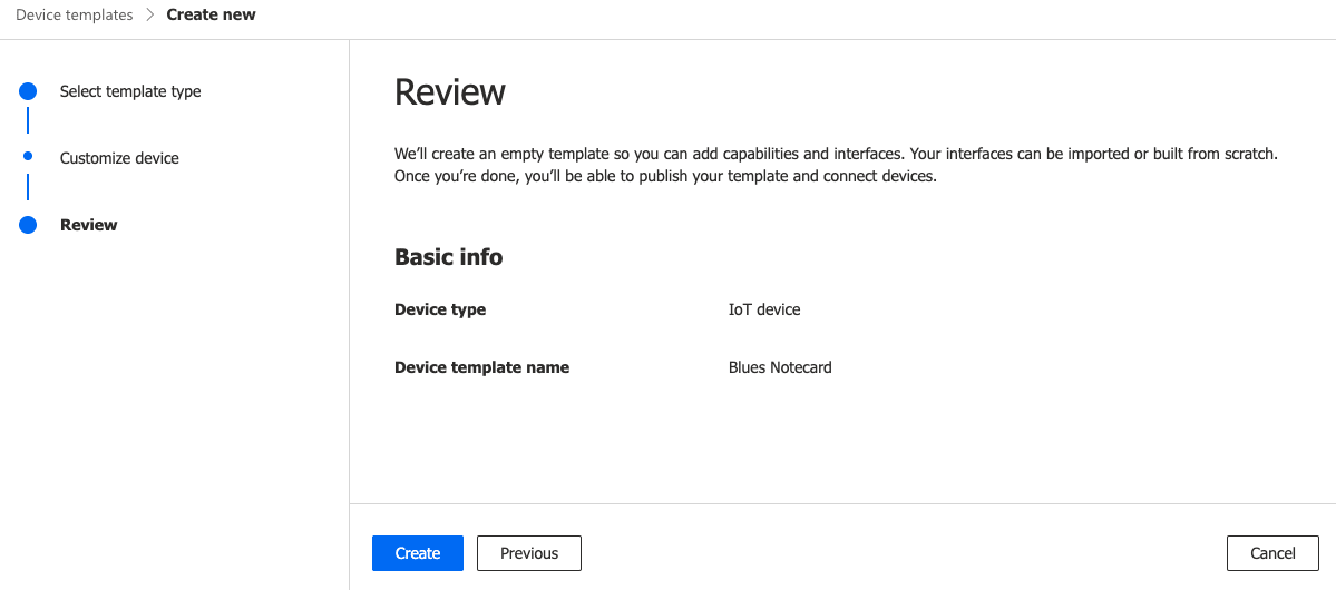 create azure device template