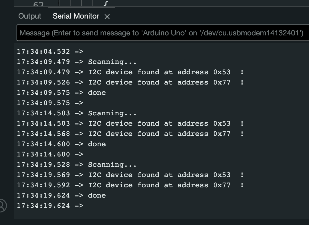 serial output to find i2c address