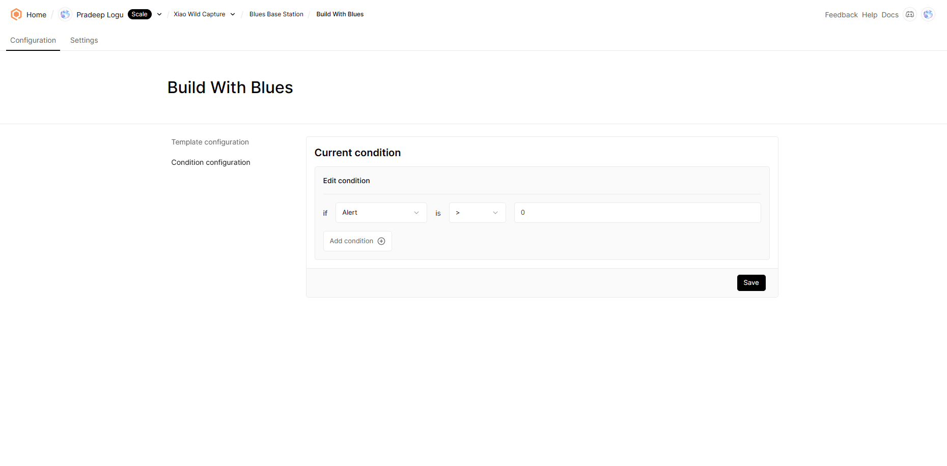 Select conditions for rule