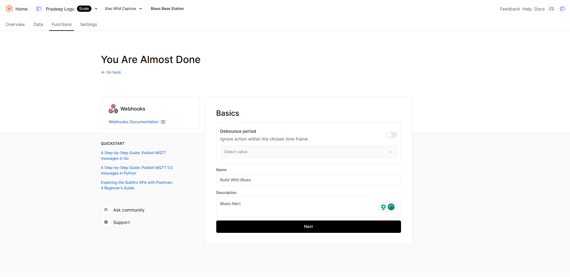 Setting up webhhooks