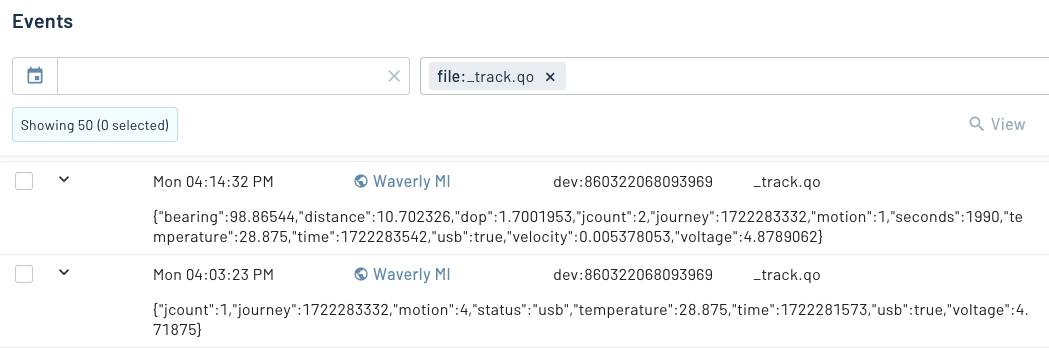 List of _track.qo events in Notehub