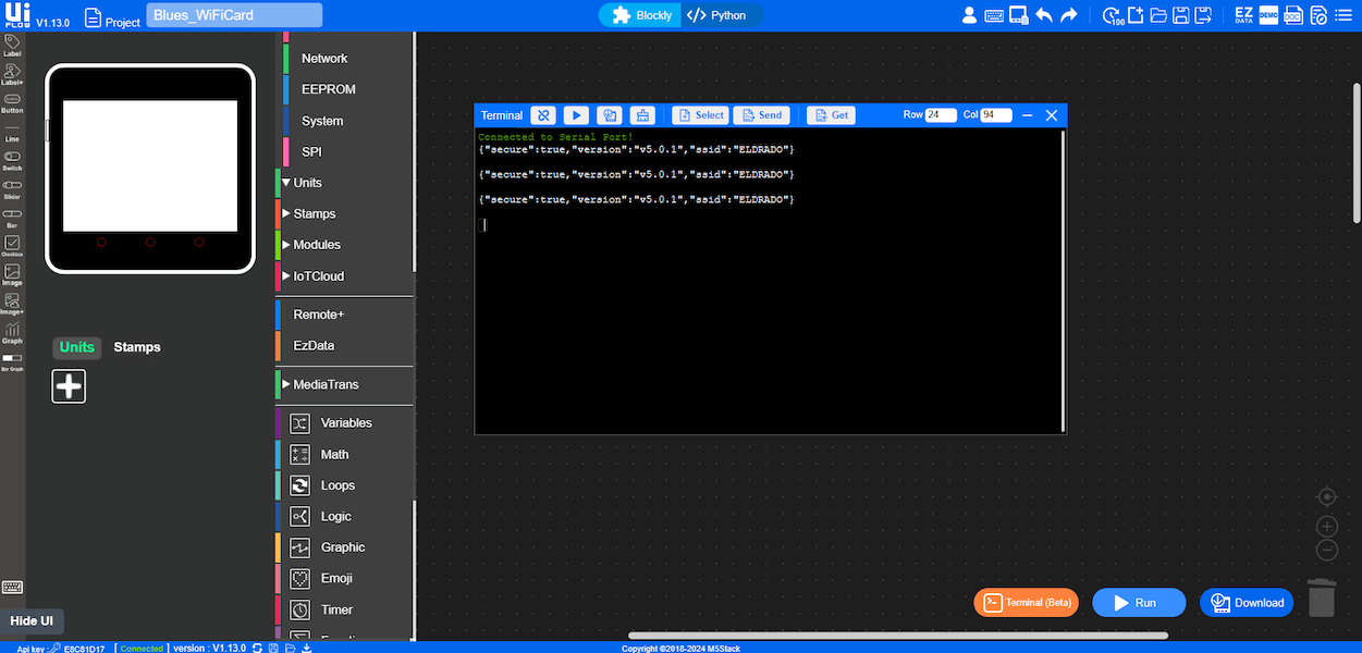 Terminal response contents in UIFlow