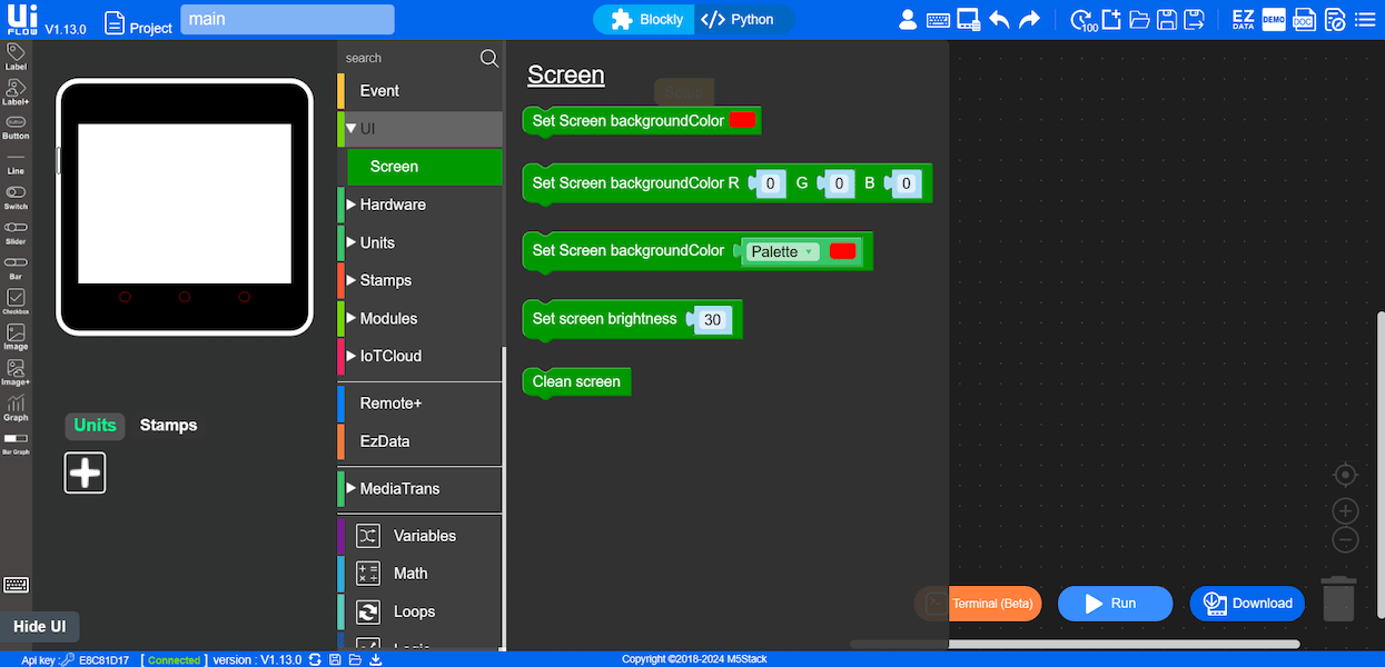 UIFlow screen background